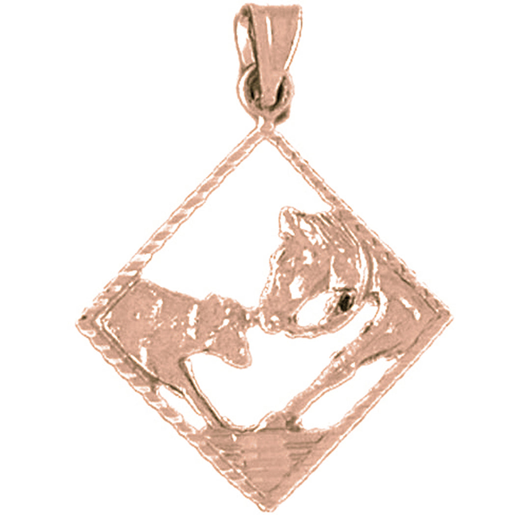 10K, 14K or 18K Gold Horse Head Pendant