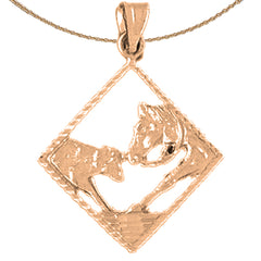 10K, 14K or 18K Gold Horse Head Pendant