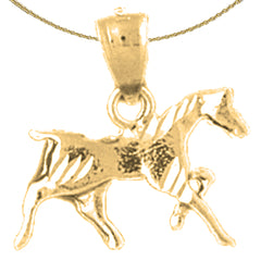14K or 18K Gold 3D Horse Pendant