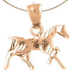 14K or 18K Gold 3D Horse Pendant