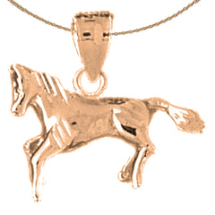 14K or 18K Gold 3D Horse Pendant