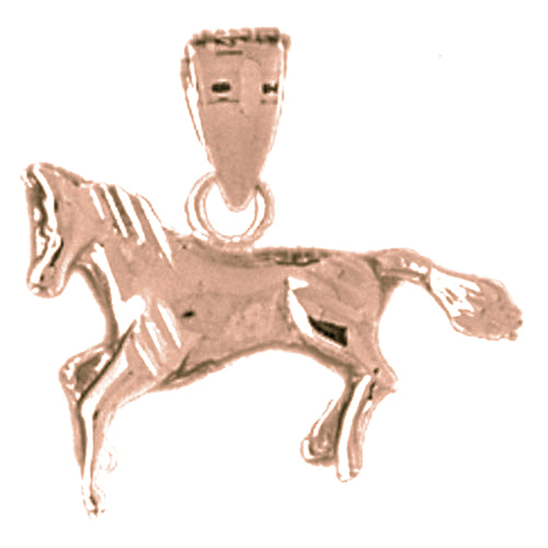 14K or 18K Gold 3D Horse Pendant