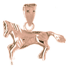 14K or 18K Gold 3D Horse Pendant