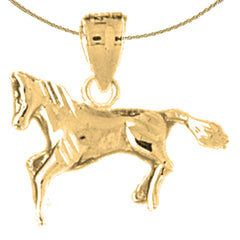14K or 18K Gold 3D Horse Pendant