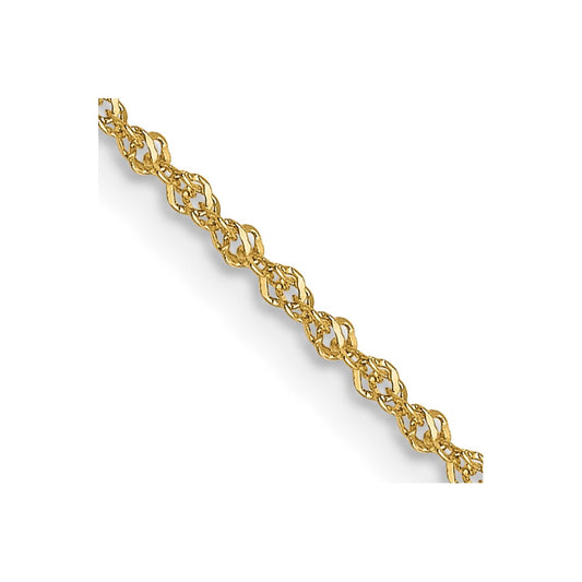14K Yellow Gold 1mm Sparkle Singapore Chain
