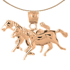 10K, 14K or 18K Gold Horse Pendant