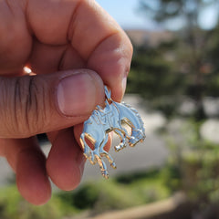 10K, 14K or 18K Gold Rodeo Horse Pendant