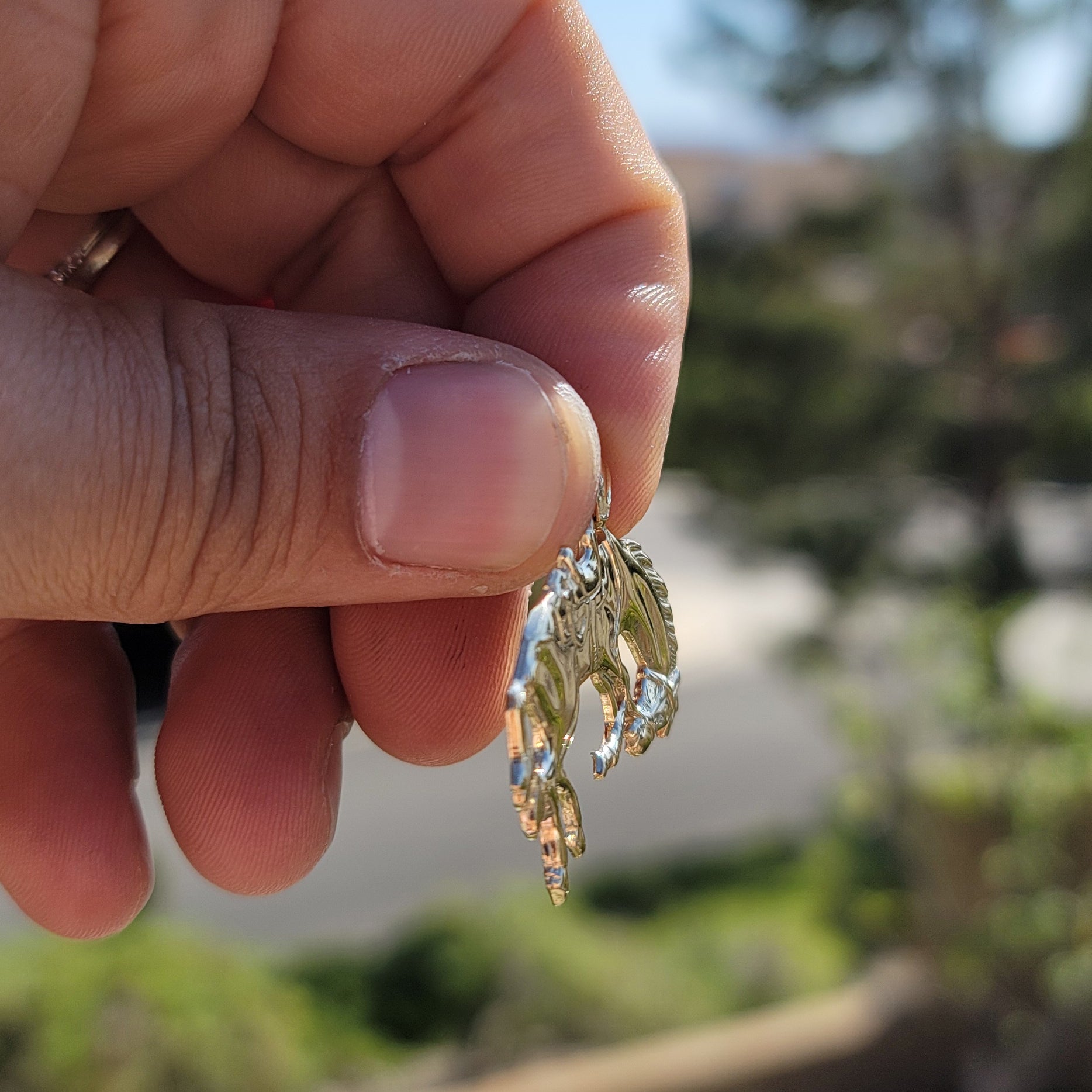 10K, 14K or 18K Gold Rodeo Horse Pendant