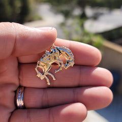 10K, 14K oder 18K Gold Rodeopferd-Anhänger