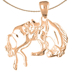 10K, 14K oder 18K Gold Rodeopferd-Anhänger