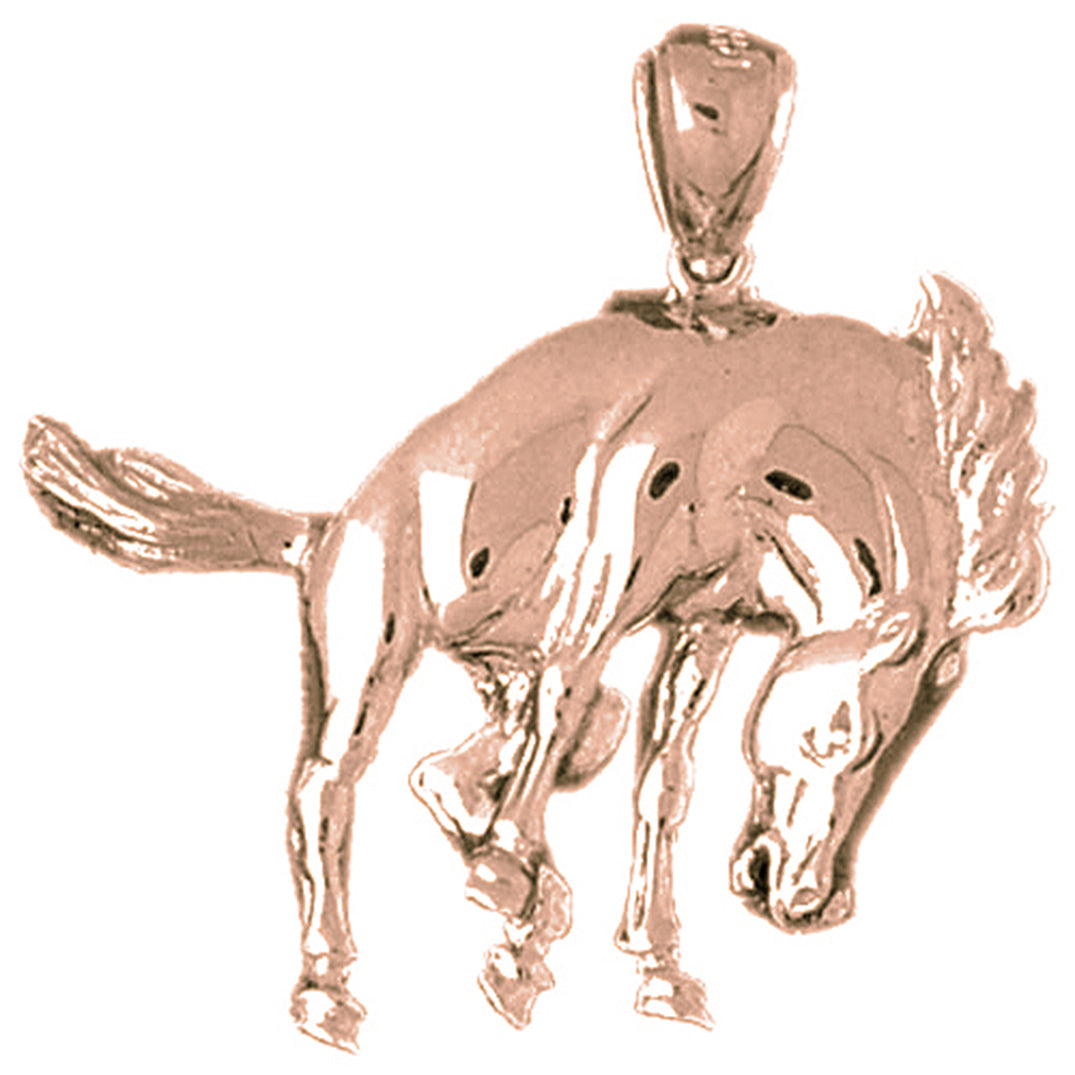 10K, 14K or 18K Gold Rodeo Horse Pendant