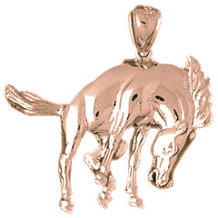 10K, 14K or 18K Gold Rodeo Horse Pendant