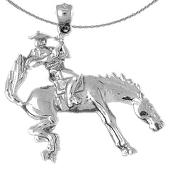 10K, 14K or 18K Gold Cowboy And Horse Pendant