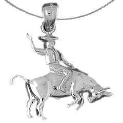 10K, 14K or 18K Gold Cowboy And Horse Pendant