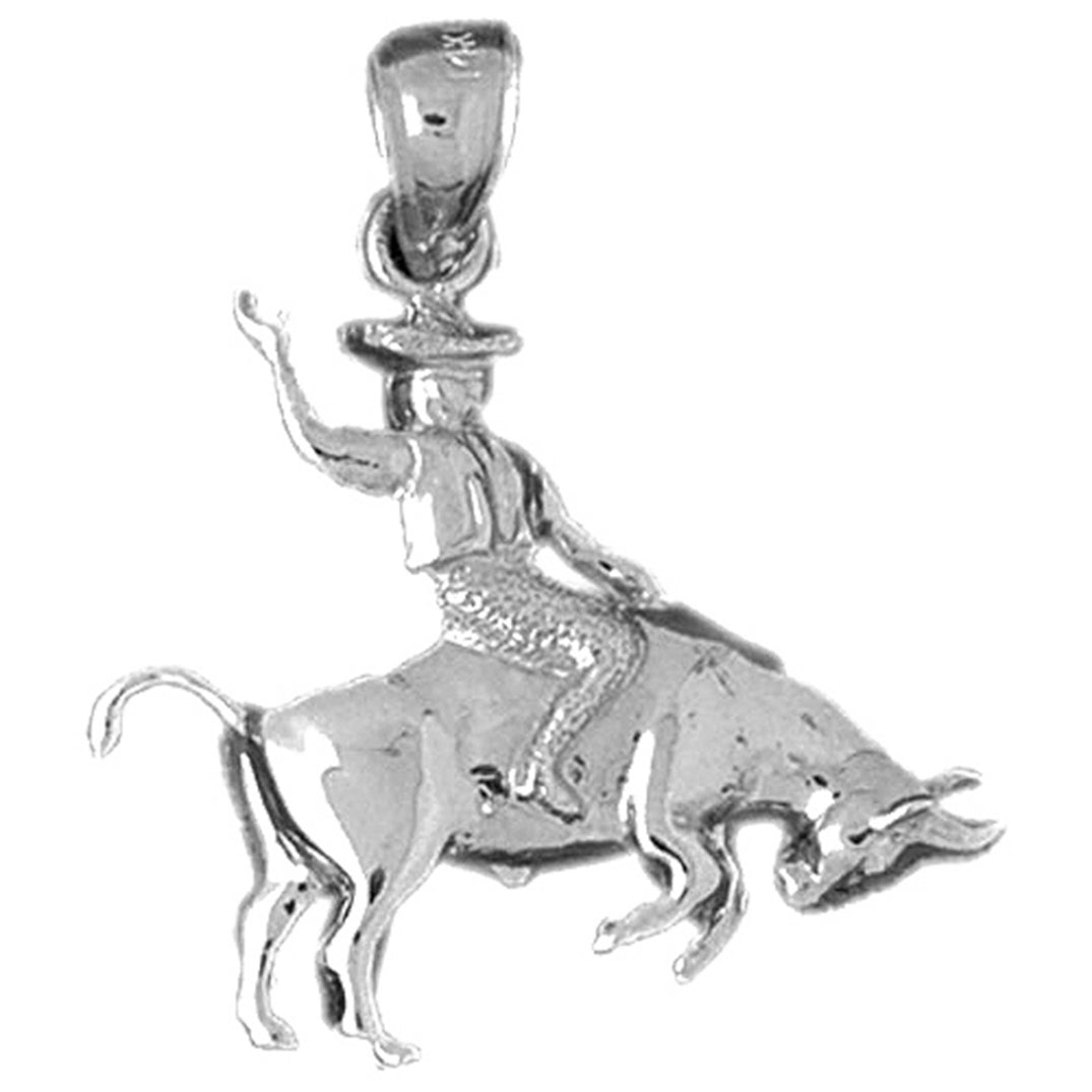 10K, 14K or 18K Gold Cowboy And Horse Pendant