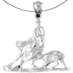 10K, 14K or 18K Gold Cowboy And Horse Pendant