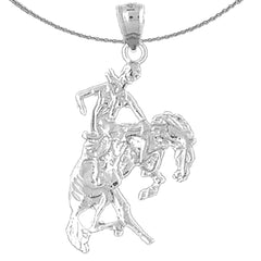 10K, 14K or 18K Gold Cowboy And Horse Pendant