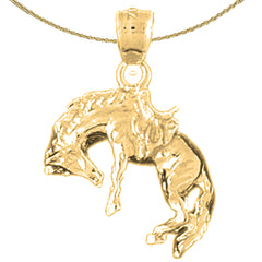 14K oder 18K Gold Rodeo Pferd Anhänger