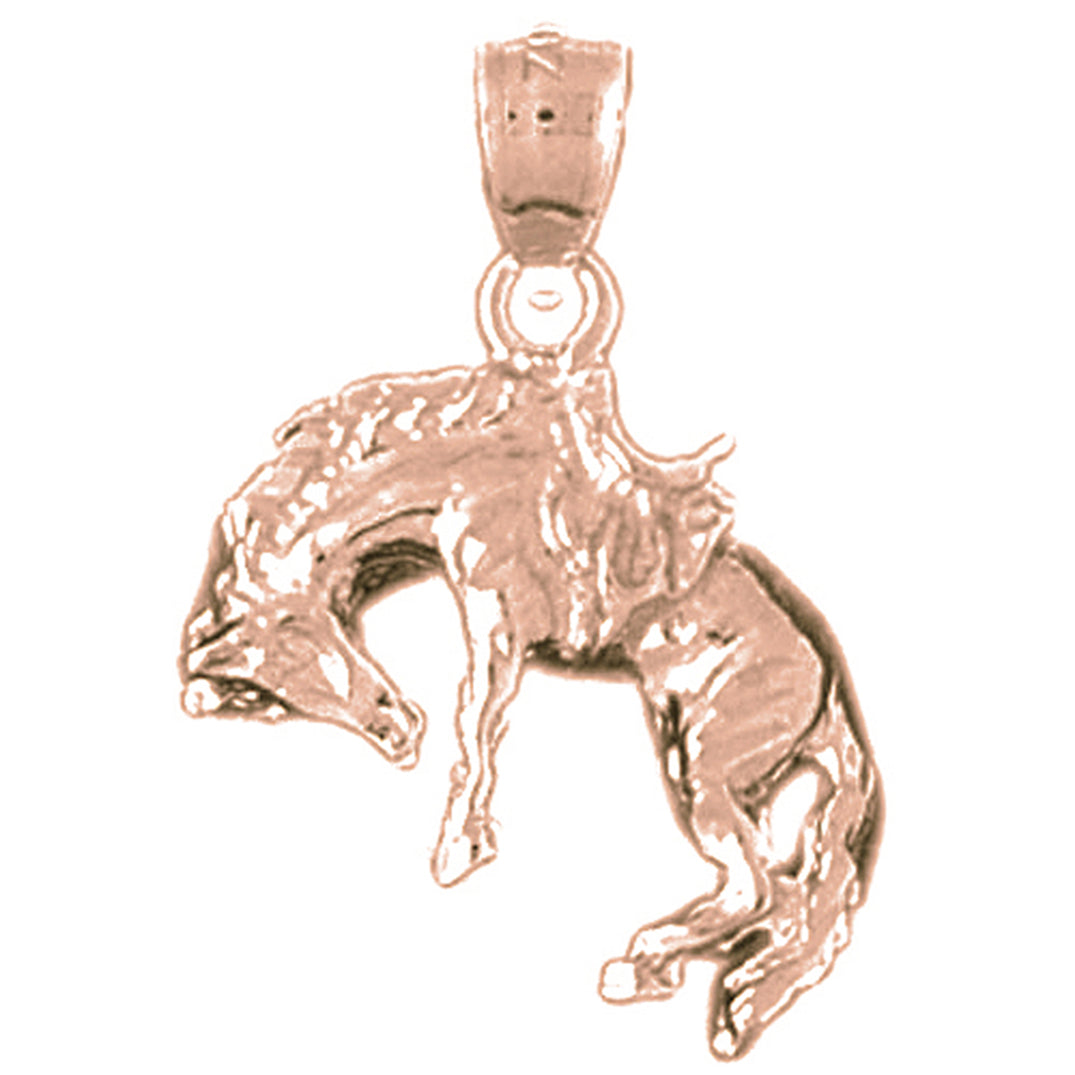 14K or 18K Gold Rodeo Horse Pendant