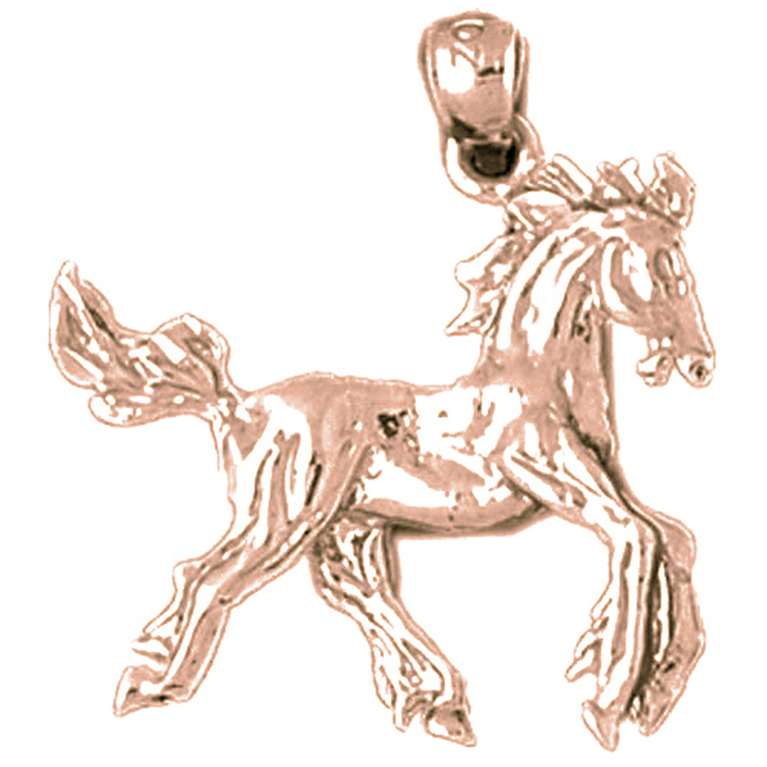 10K, 14K or 18K Gold Horse Pendant