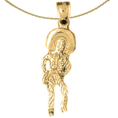 10K, 14K or 18K Gold Cowboy Pendant
