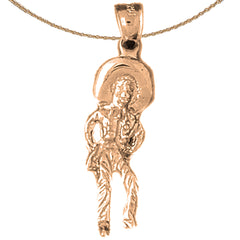 10K, 14K or 18K Gold Cowboy Pendant
