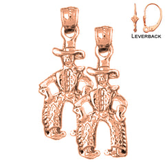 14K or 18K Gold Cowboy Earrings