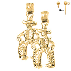 14K or 18K Gold Cowboy Earrings