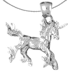 10K, 14K or 18K Gold 3D Unicorn Pendant