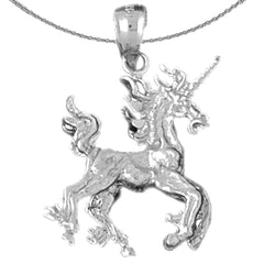 Colgante de unicornio 3D de oro de 10K, 14K o 18K