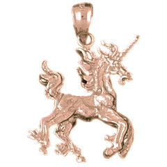 10K, 14K or 18K Gold 3D Unicorn Pendant