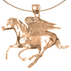10K, 14K or 18K Gold Pegasus Pendant