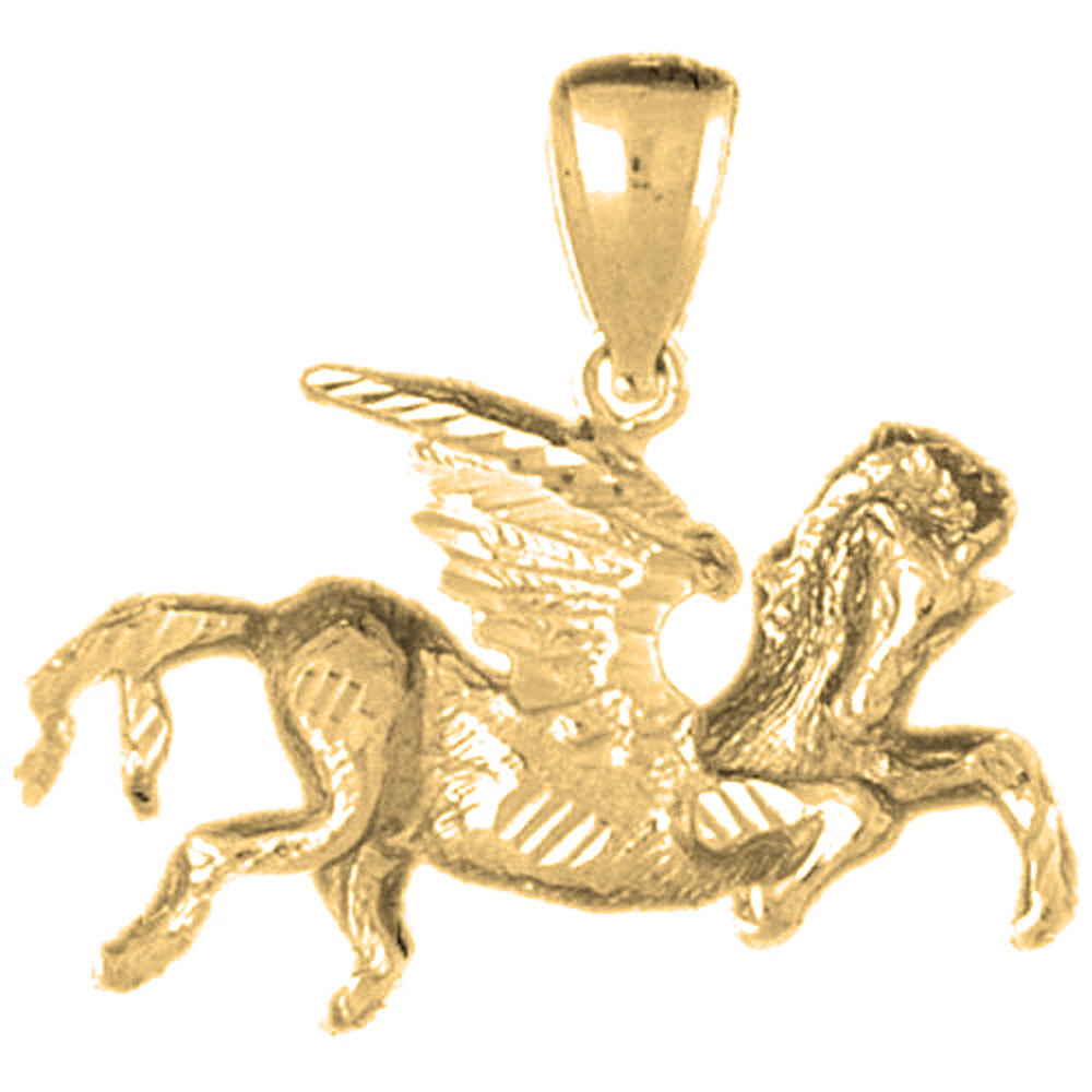 10K, 14K or 18K Gold Pegasus Pendant
