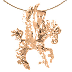 10K, 14K or 18K Gold 3D Pegasus Pendant