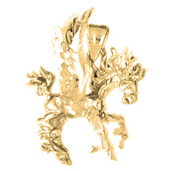 10K, 14K or 18K Gold 3D Pegasus Pendant