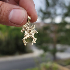10K, 14K or 18K Gold 3D Pegasus Pendant