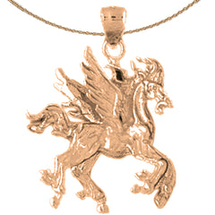 10K, 14K or 18K Gold 3D Pegasus Pendant