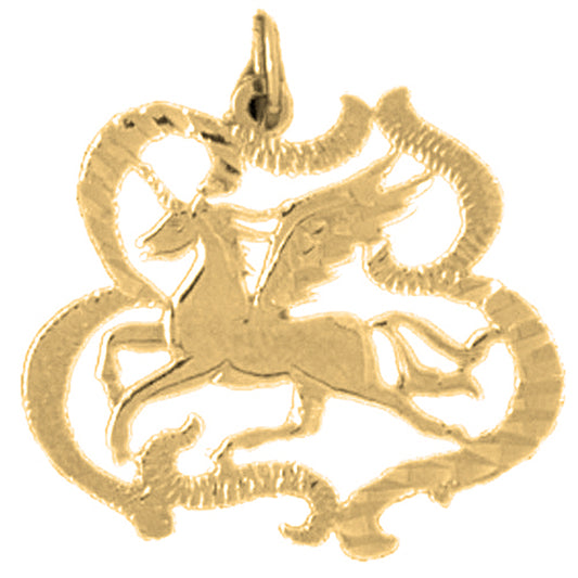 14K or 18K Gold Pegasus Pendant