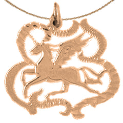 14K or 18K Gold Pegasus Pendant