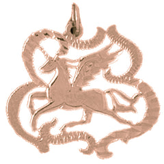 14K or 18K Gold Pegasus Pendant