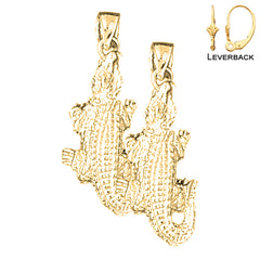 14K or 18K Gold Alligator Earrings