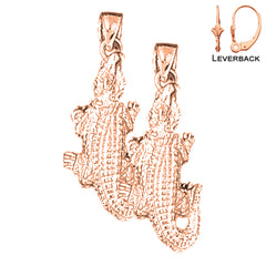 14K or 18K Gold Alligator Earrings