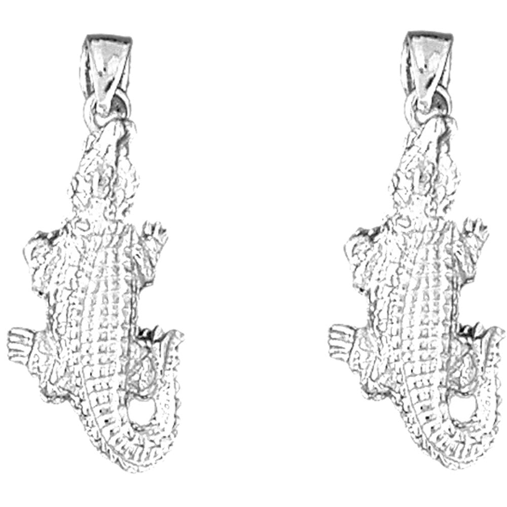 14K or 18K Gold 32mm Alligator Earrings