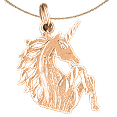 14K or 18K Gold Unicorns Pendant