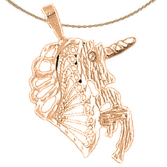 14K or 18K Gold Unicorns Pendant