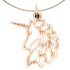 14K or 18K Gold Unicorns Pendant