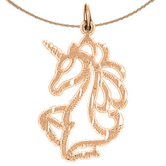14K or 18K Gold Unicorns Pendant