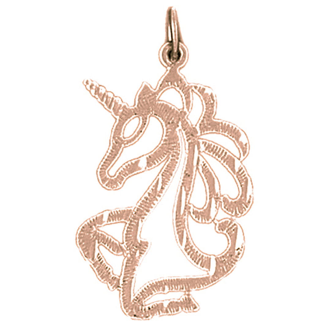 14K or 18K Gold Unicorns Pendant