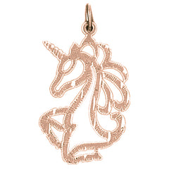14K or 18K Gold Unicorns Pendant