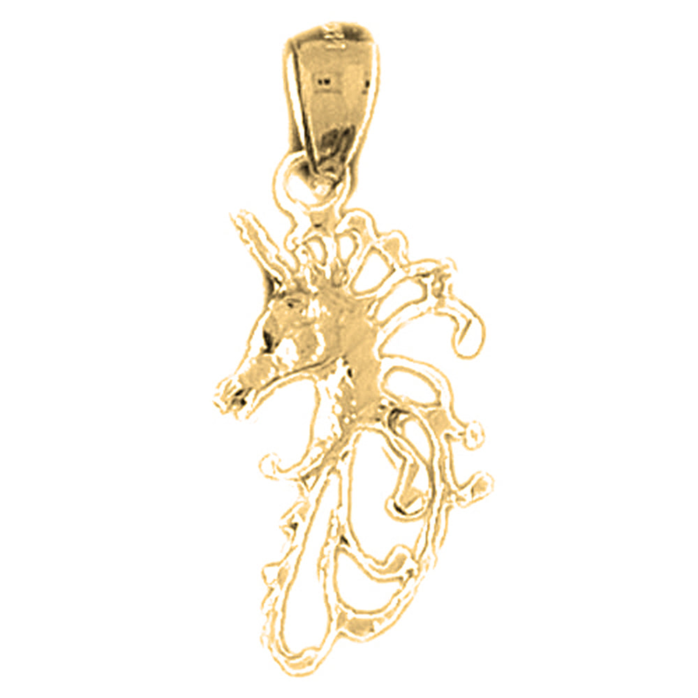 14K or 18K Gold Unicorns Pendant